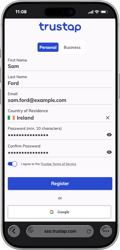 KYC user registration