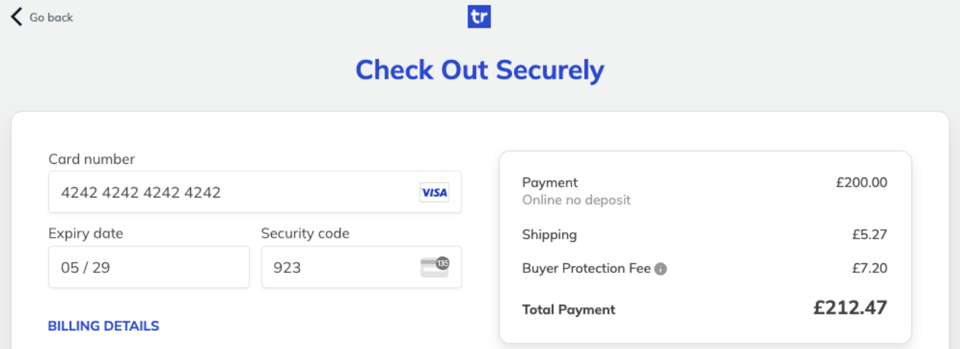 Trustap payment screen showing Buyer Protection free