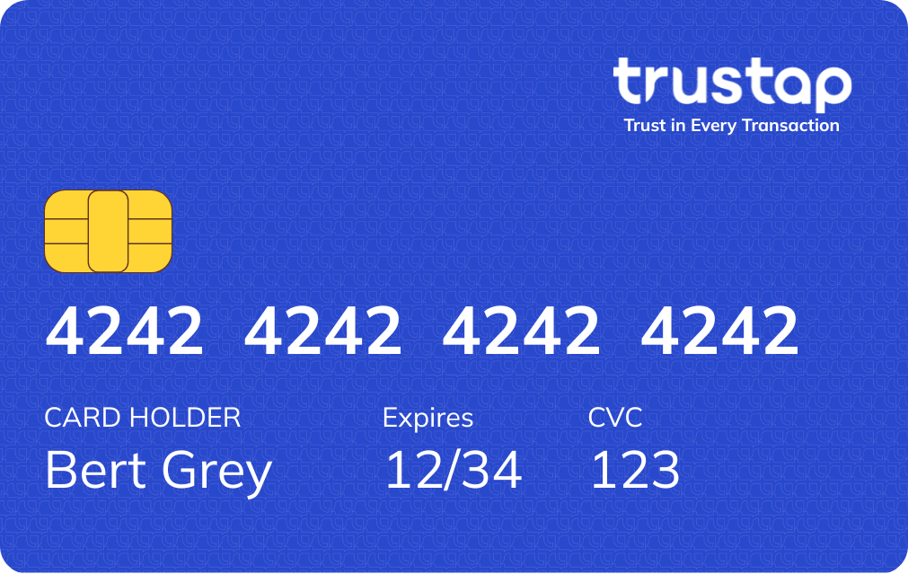 Trustap test credit card with card number 4242 4242 4242 4242
